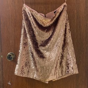 Rose gold sequin skirt